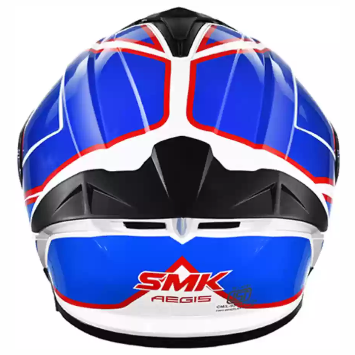 SMK Typhoon Aegis GRPS GL153 Full Face Helmet - Gloss White Blue Red - SMK