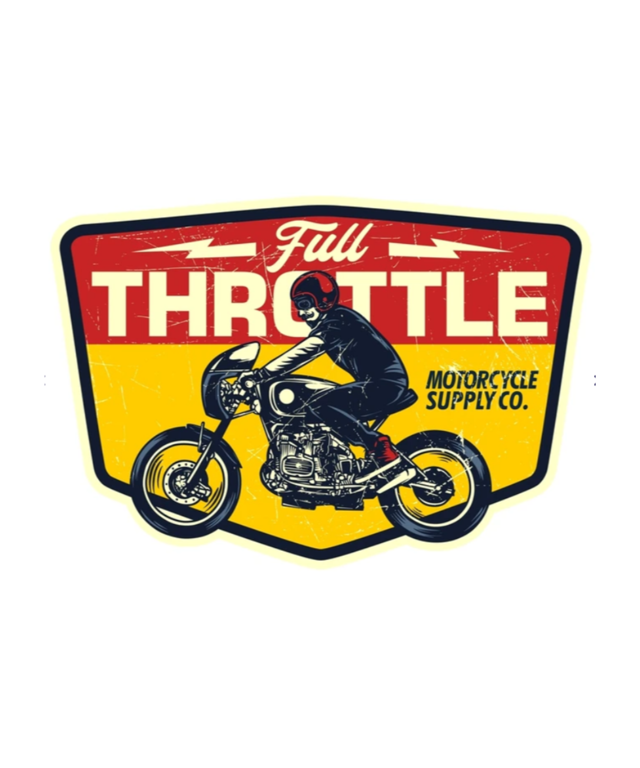 Vintage Full Throttle Motorcycle Supply Co. Retro Sticker