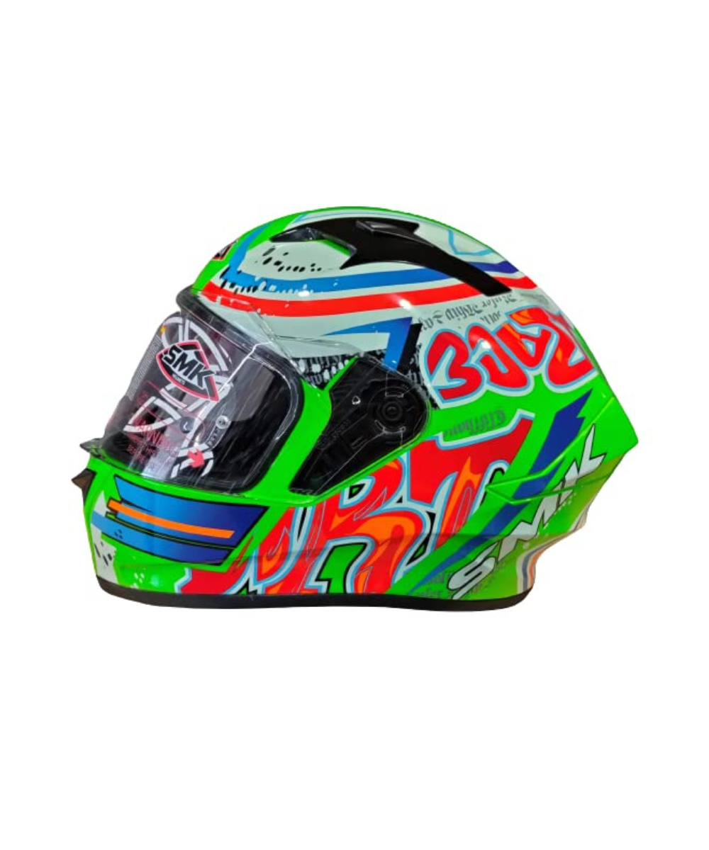 SMK Stellar Graffiti GL837 Green Helmet - SMK