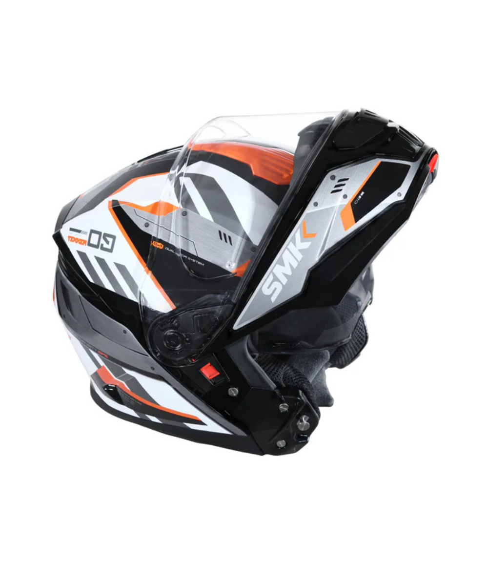 SMK Gullwing Tekker GL217 Gloss Black White Orange Helmet