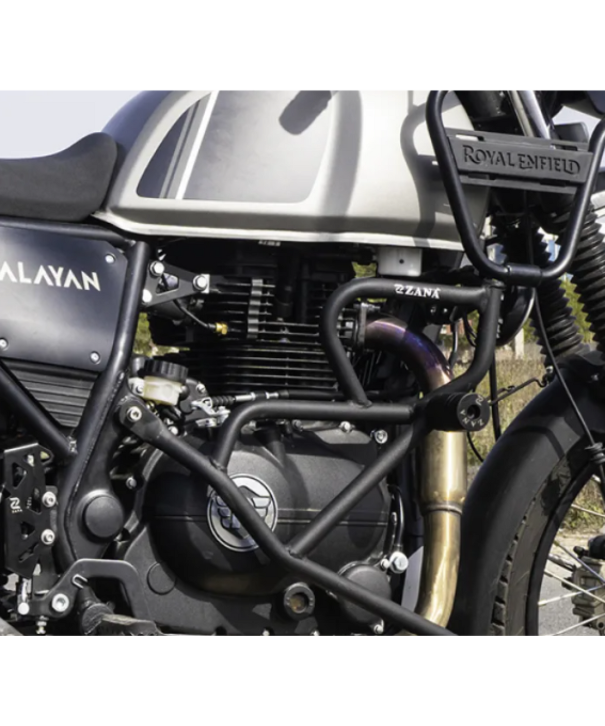 Zana Royal Enfield Himalayan BS6 (2021-2023) Leg Guard MS With Slider Texture - Matt Black - ZI-8072 - Zana