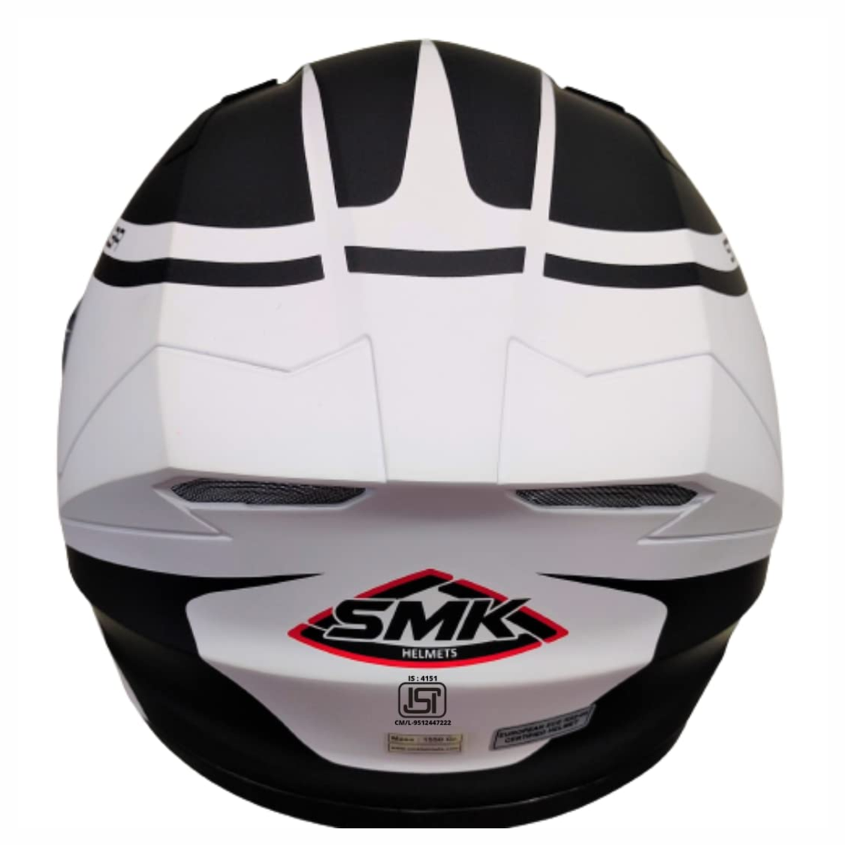 SMK Stellar Squad GL132 Gloss White Orange Helmet - SMK