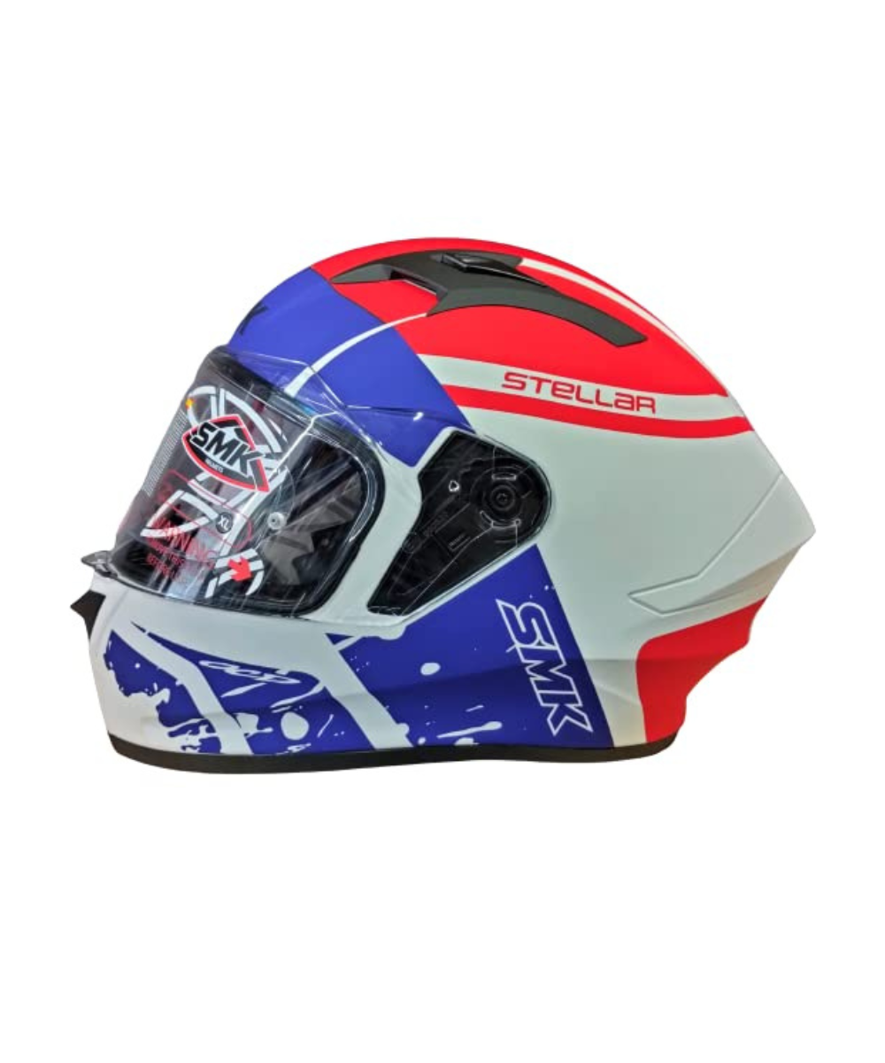 SMK Stellar Squad White Blue Red Matt (MA153) Helmet - SMK
