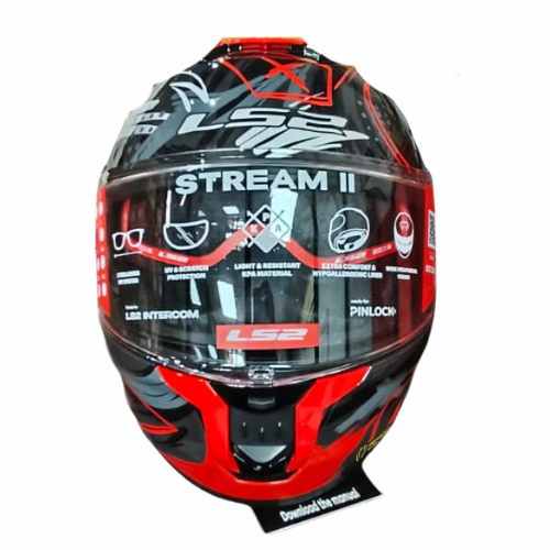 LS2 FF320 Stream II Scratches 06 Helmet - Black Red