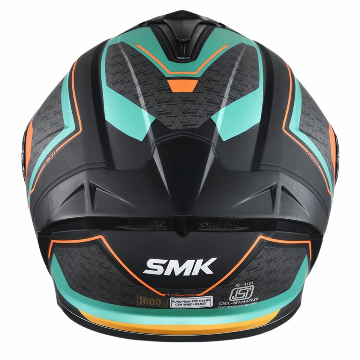 SMK Typhoon RD 1 MA287 Orange Green Helmet - SMK