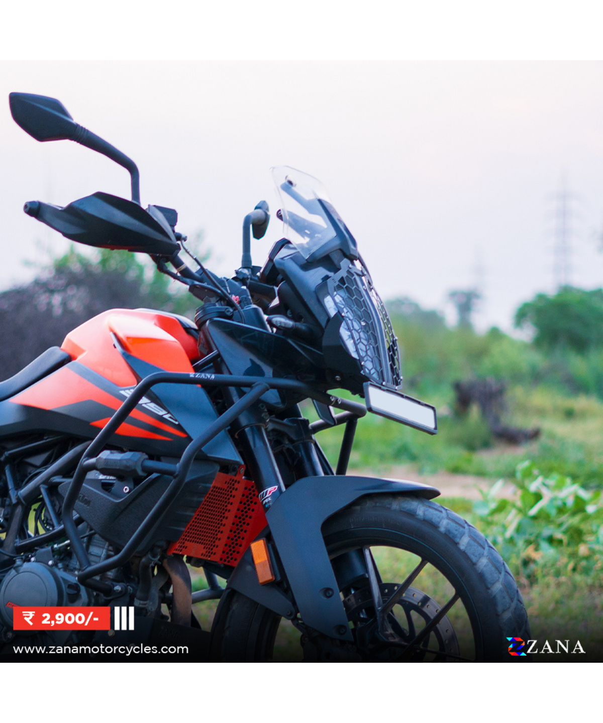 Zana KTM ADV 250 (2025) Headlight Grill Hexagonal - Black - ZI-8033 - Zana