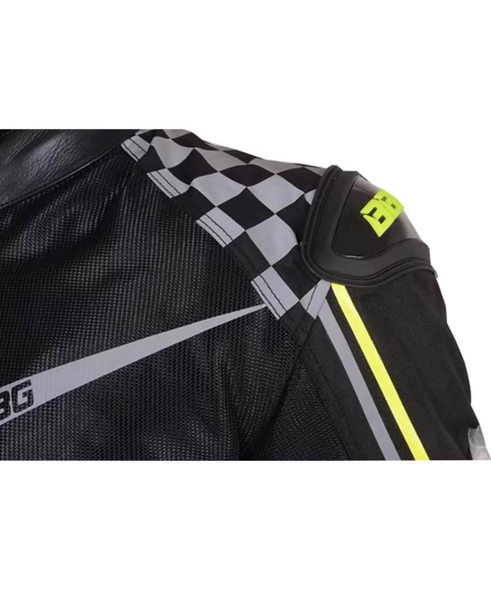 BBG Grand Prix Riding Jacket with Chest Guard without Liner - Neon