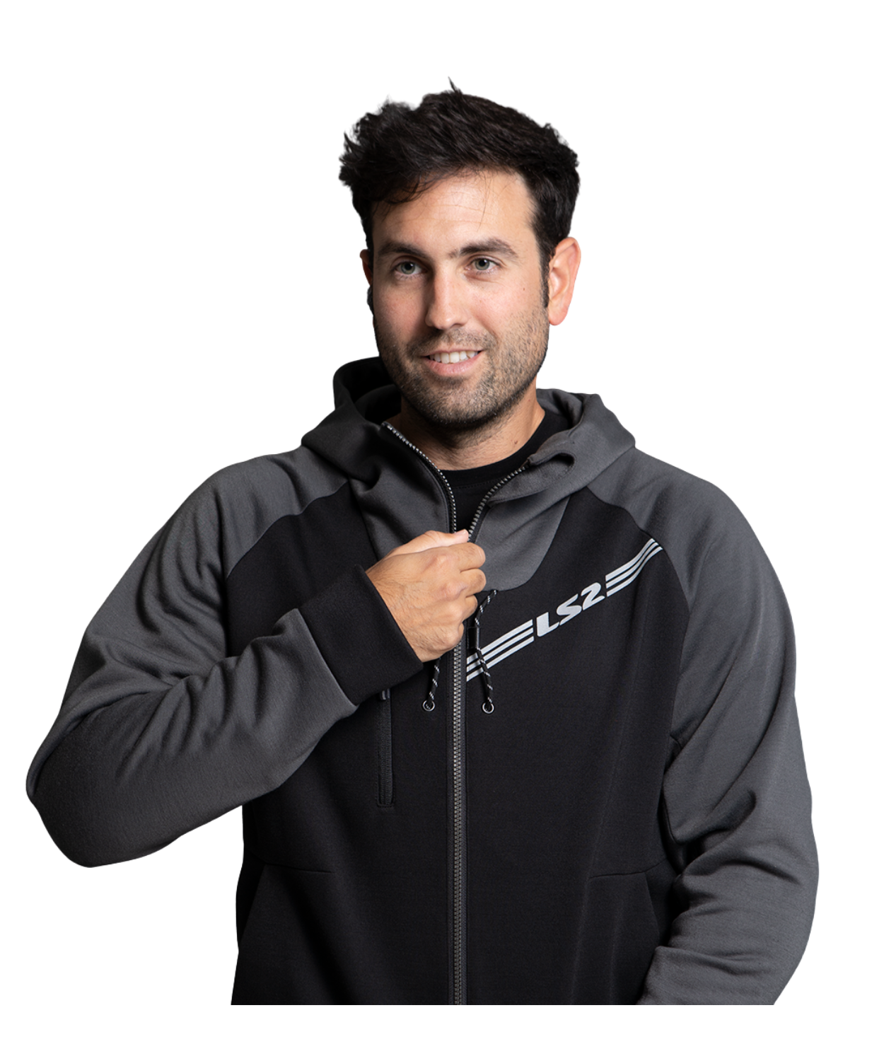 LS2 Throttle Man Riding Jacket - Black Dark Grey