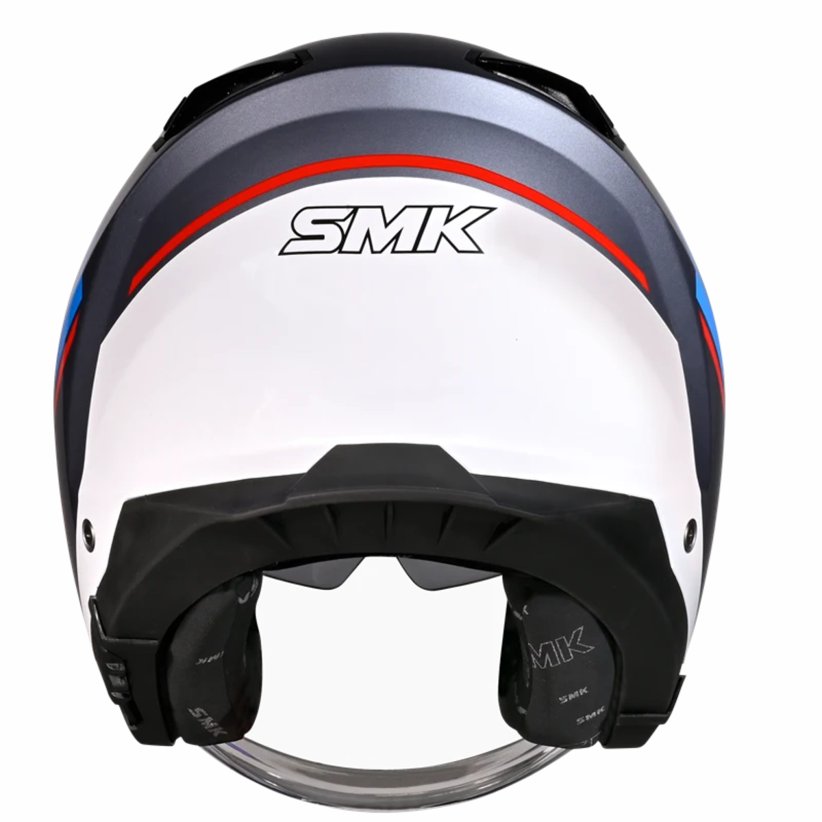 SMK GTJ Rover GRPS GL615 Half Face Helmet - Gloss Grey Blue White - SMK