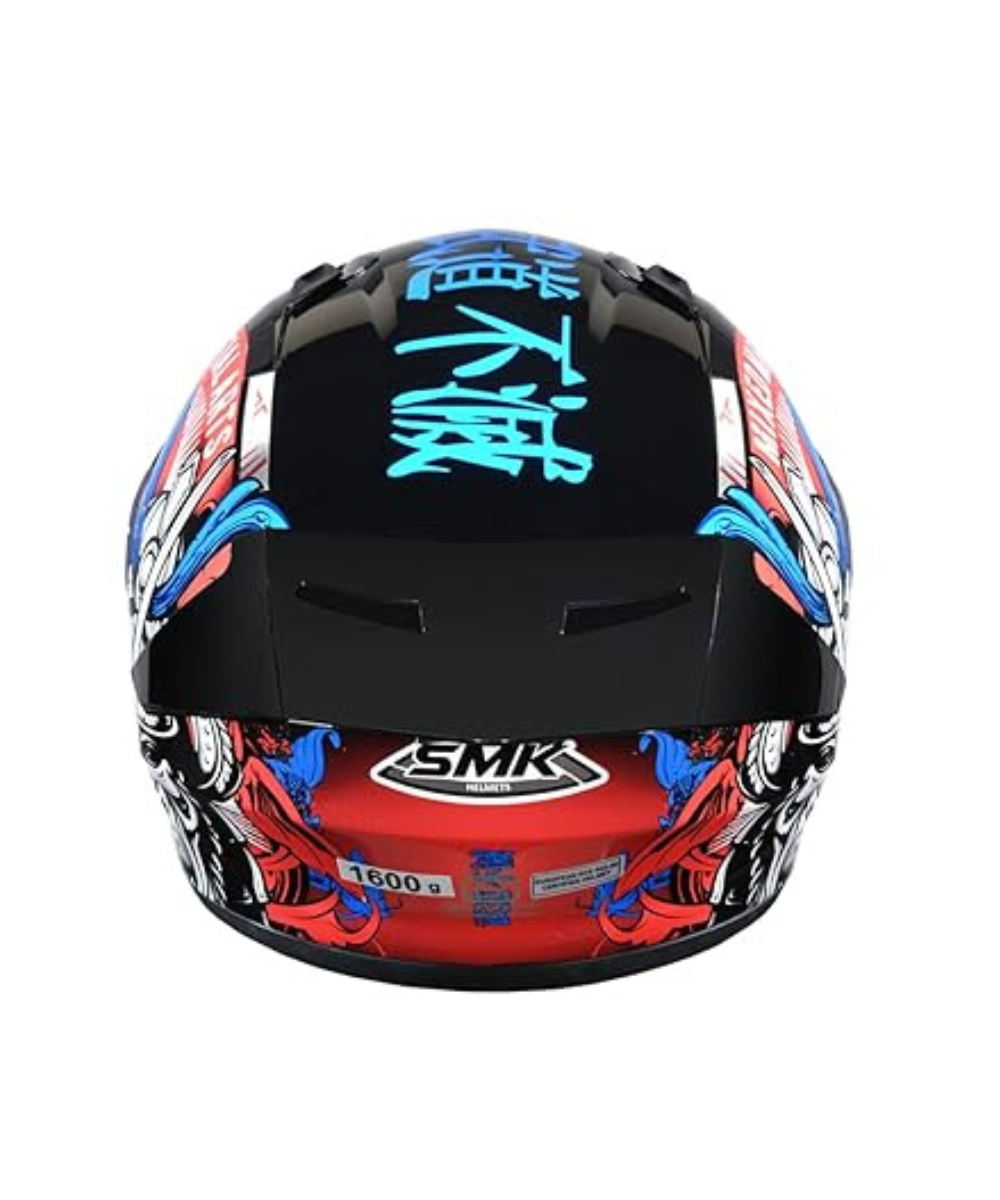 SMK Stellar Samurai Matt Black Grey Red Blue (MA253) Helmet - SMK