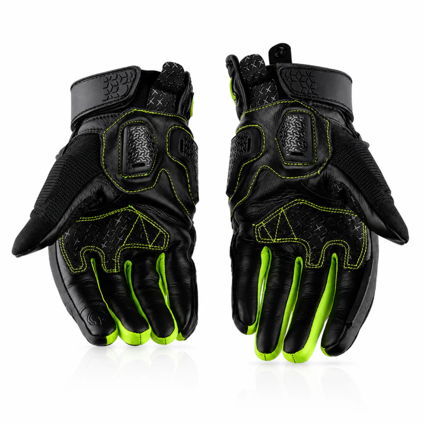 Axor Viper Riding Gloves - Black Neon Green