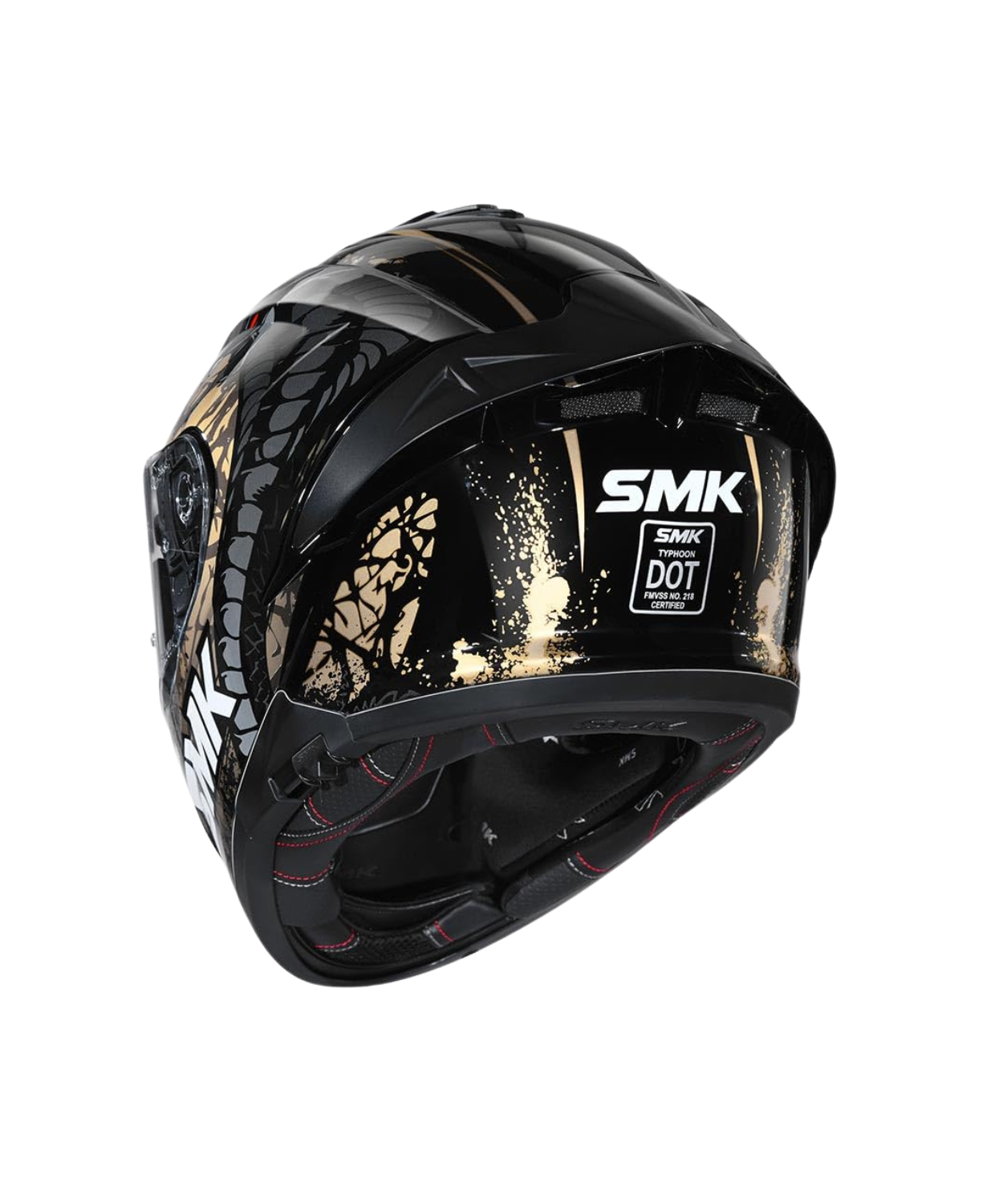 SMK Typhoon Reptile Black Gold GL277 Gloss Helmet