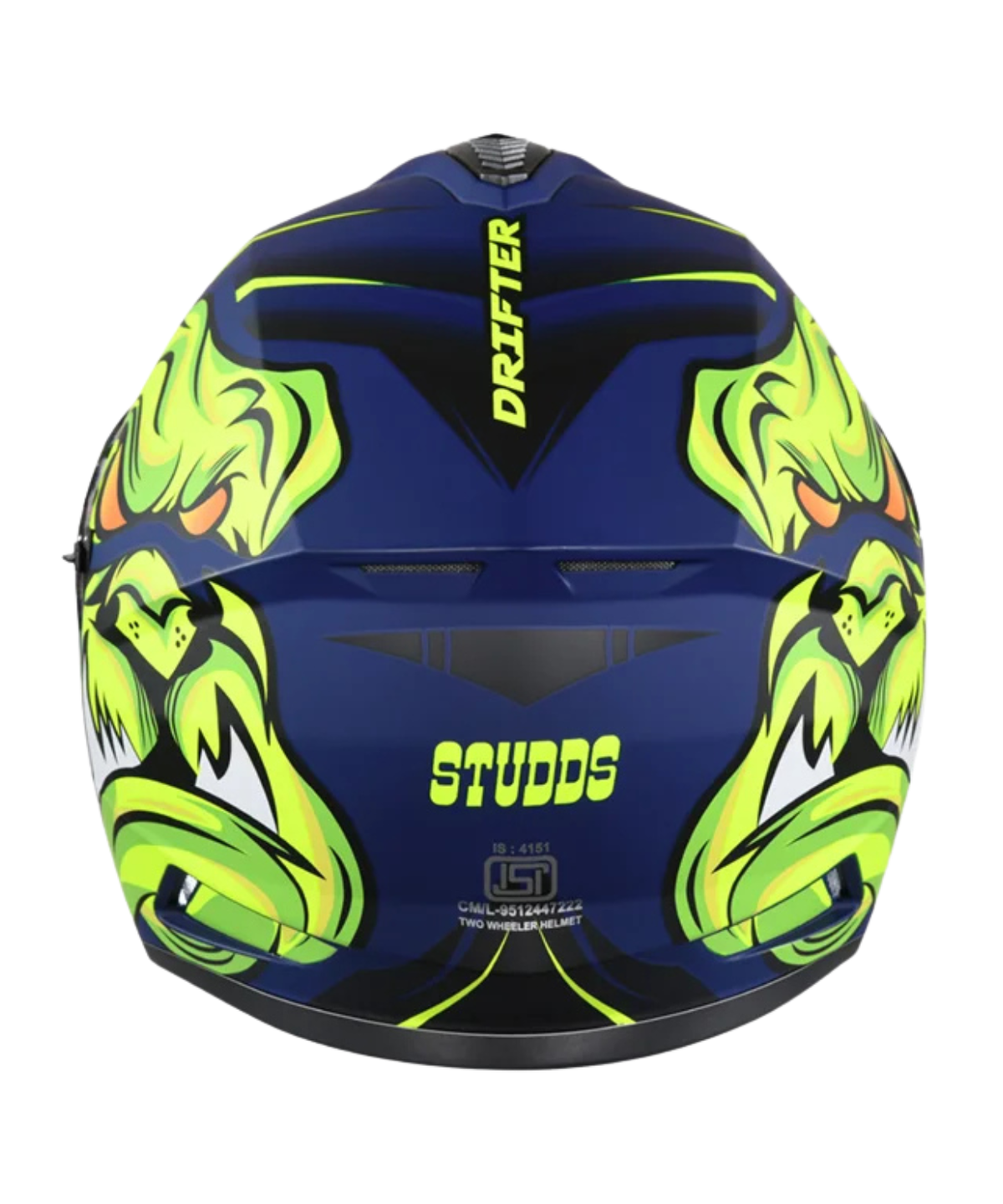 Studds Drifter D1 Decor Graphics Helmet - Gloss Blue Yellow N5 - Studds
