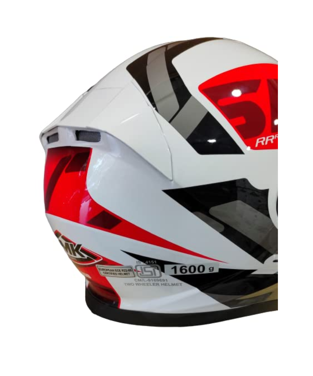SMK Twister Logo GL132 Black White Red Helmet - SMK