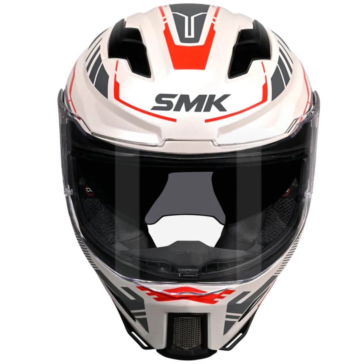 SMK Agnar Tektron GRPS GL163 Full Face Helmet - Gloss Grey White Red - SMK