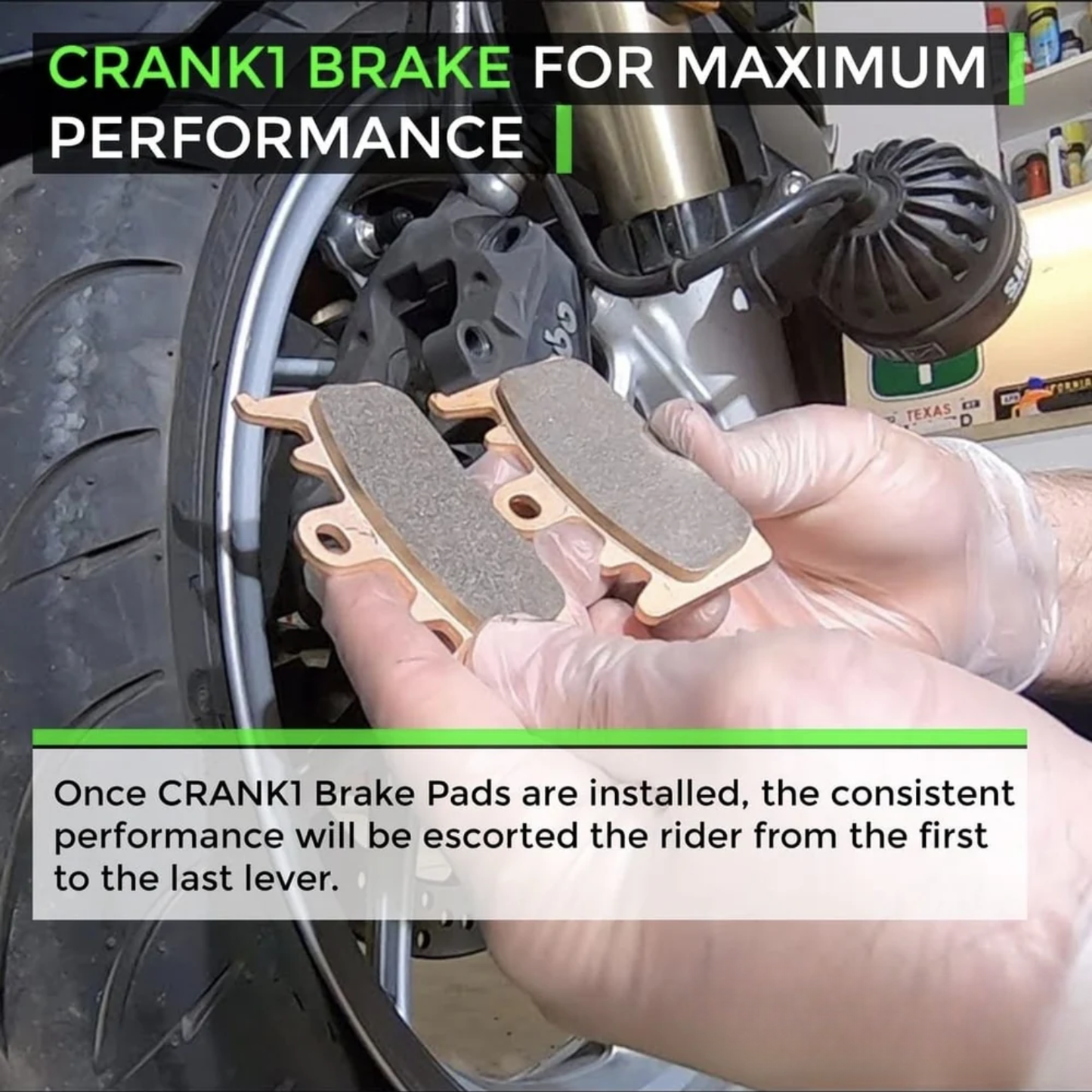 Crank1 Sintered Brake Pads for Zontes 350T Adventure (2023 Onwards)