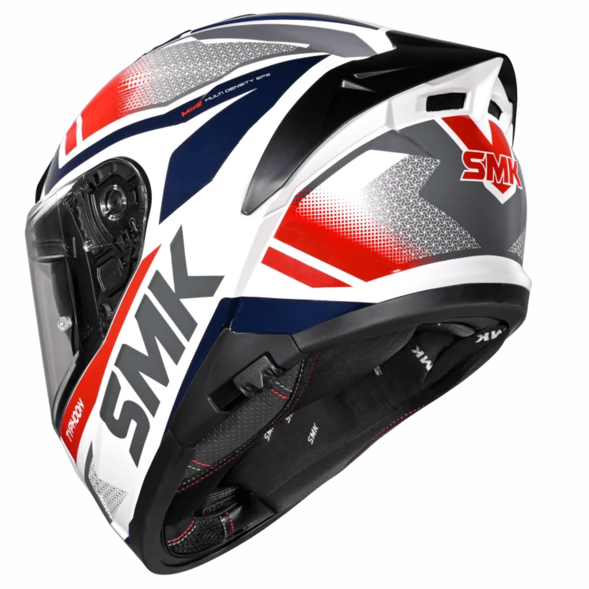SMK Typhoon Thorn GL136 White Blue Red Helmet - SMK