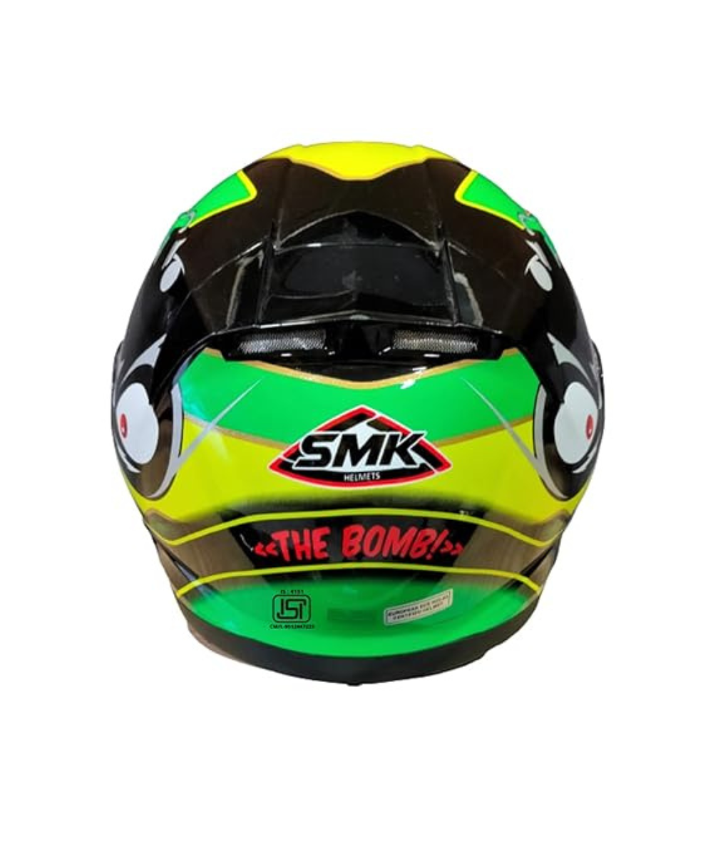 SMK Twister Cartoon GL241 Black Green Helmet - SMK