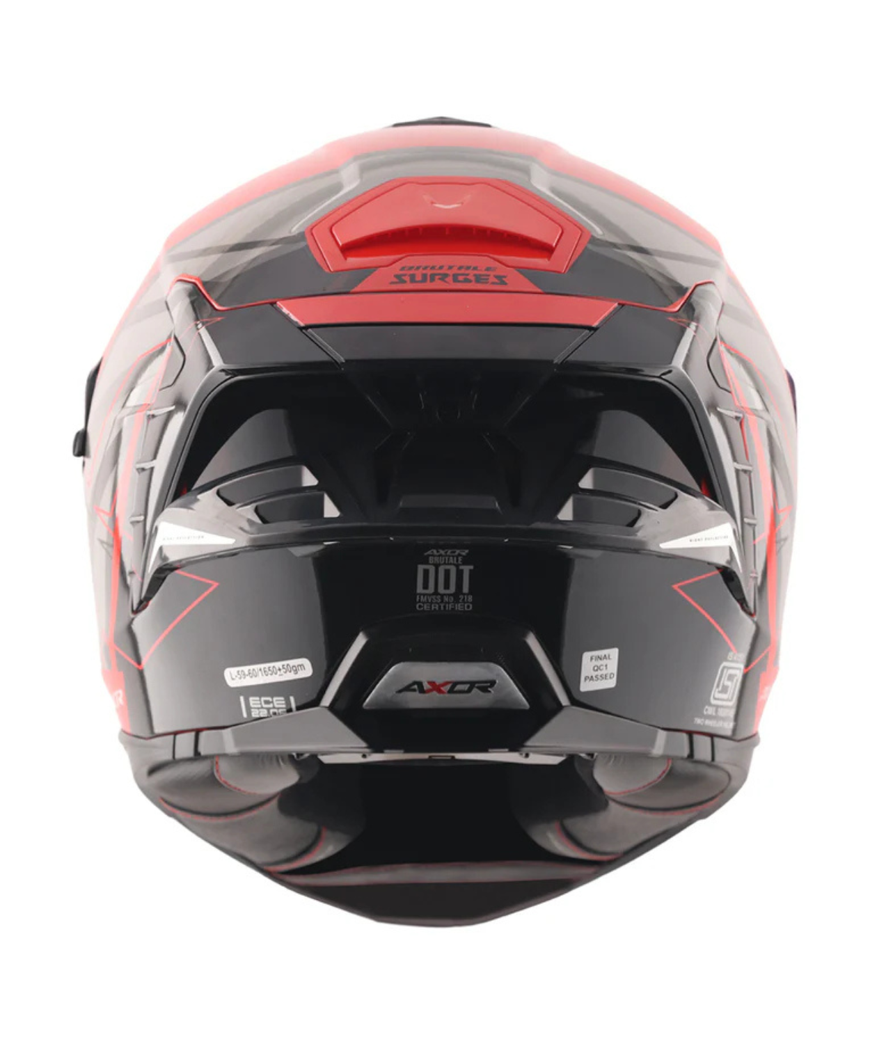 Axor Brutale Surges Dual Spoiler Helmet - Gloss Red Grey