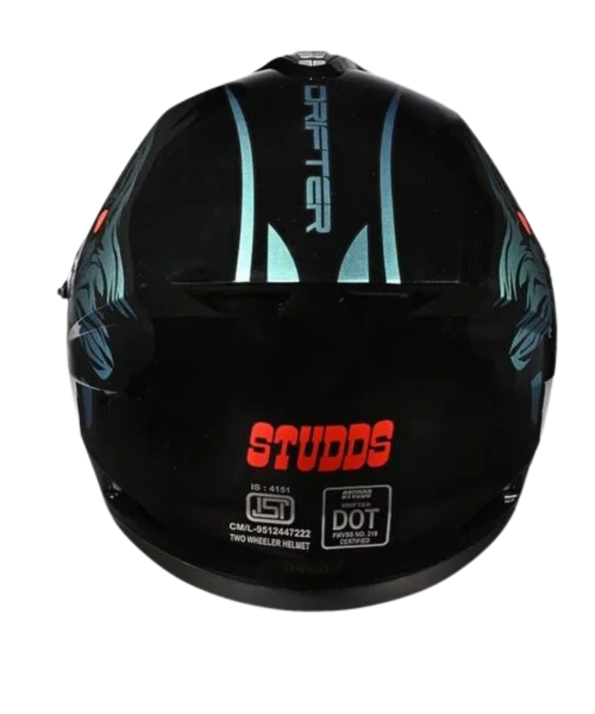 Studds Drifter D2 Leopard Chameleon Graphics Helmet - Gloss Black Blue N1 - Studds