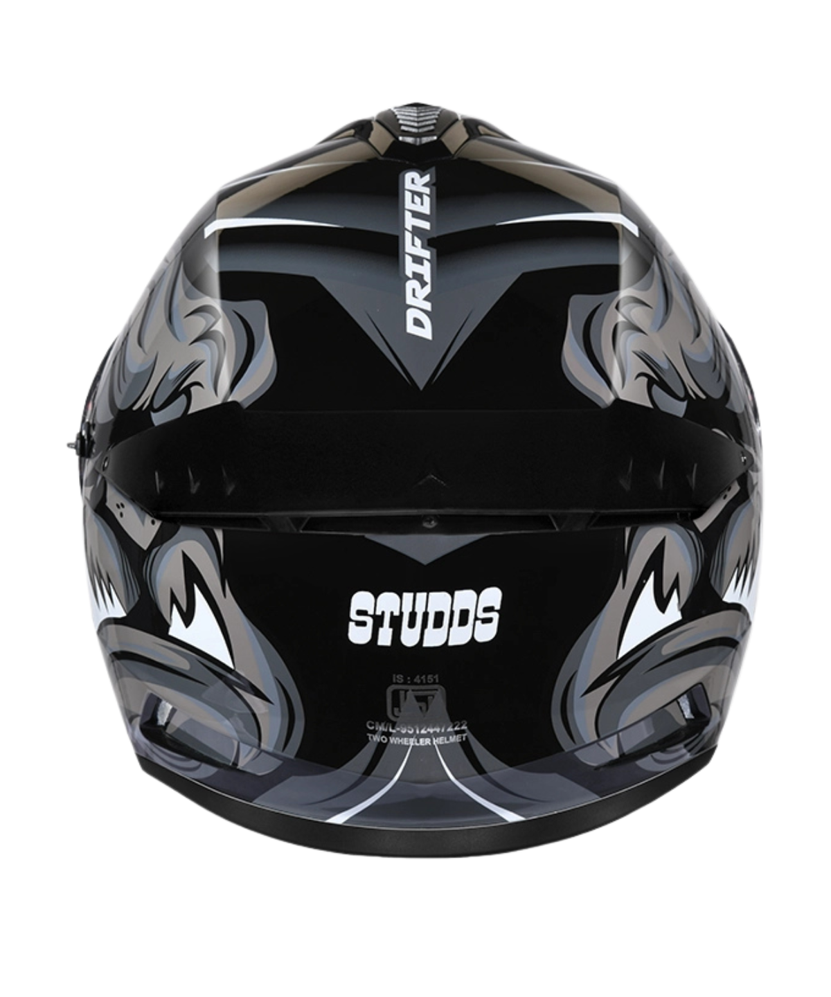 Studds Drifter D1 Decor Graphics Helmet - Gloss Black Grey N4 - Studds