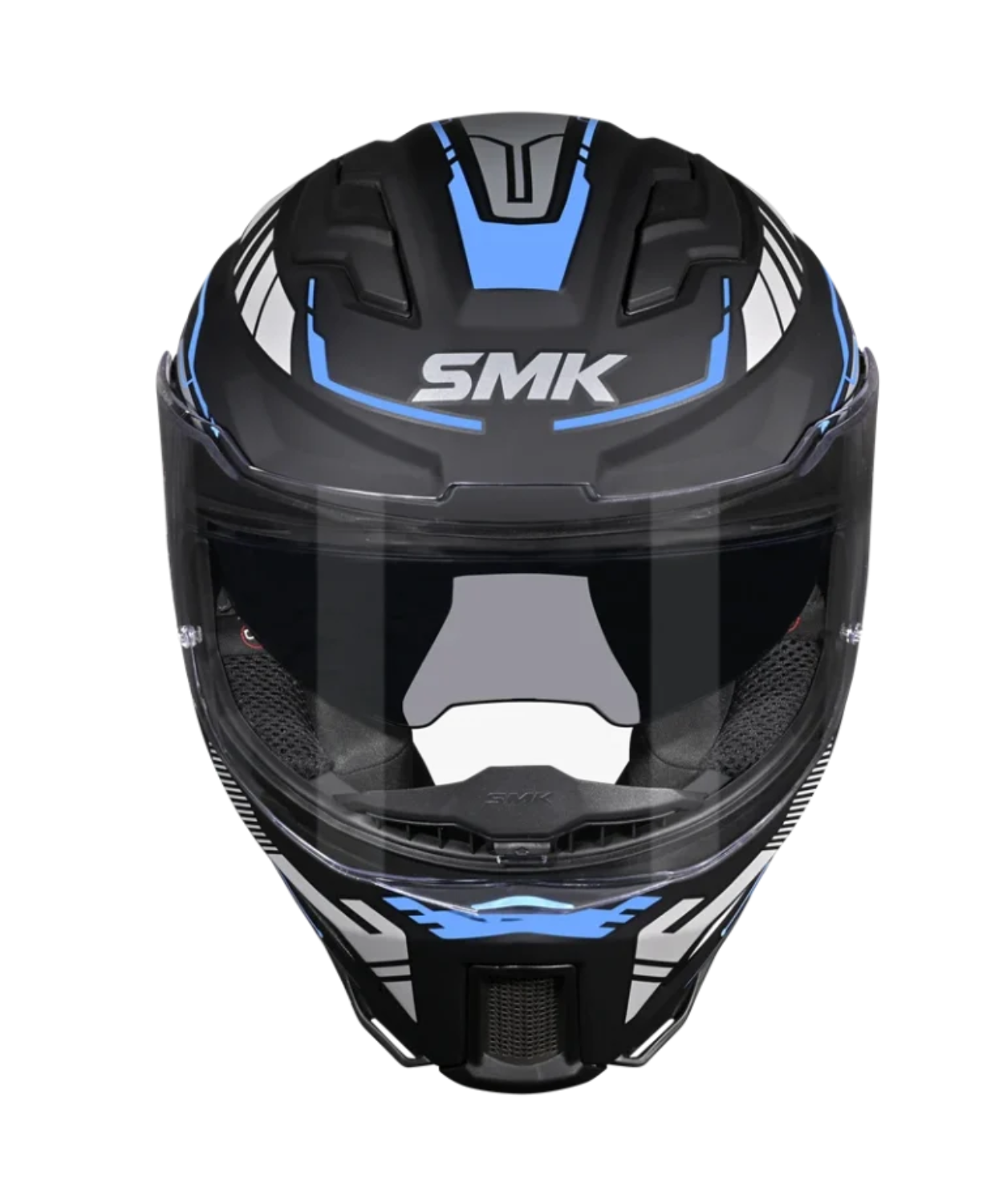 SMK Agnar Tektron GRPS MA265 Full Face Helmet - Matt Black Blue Grey