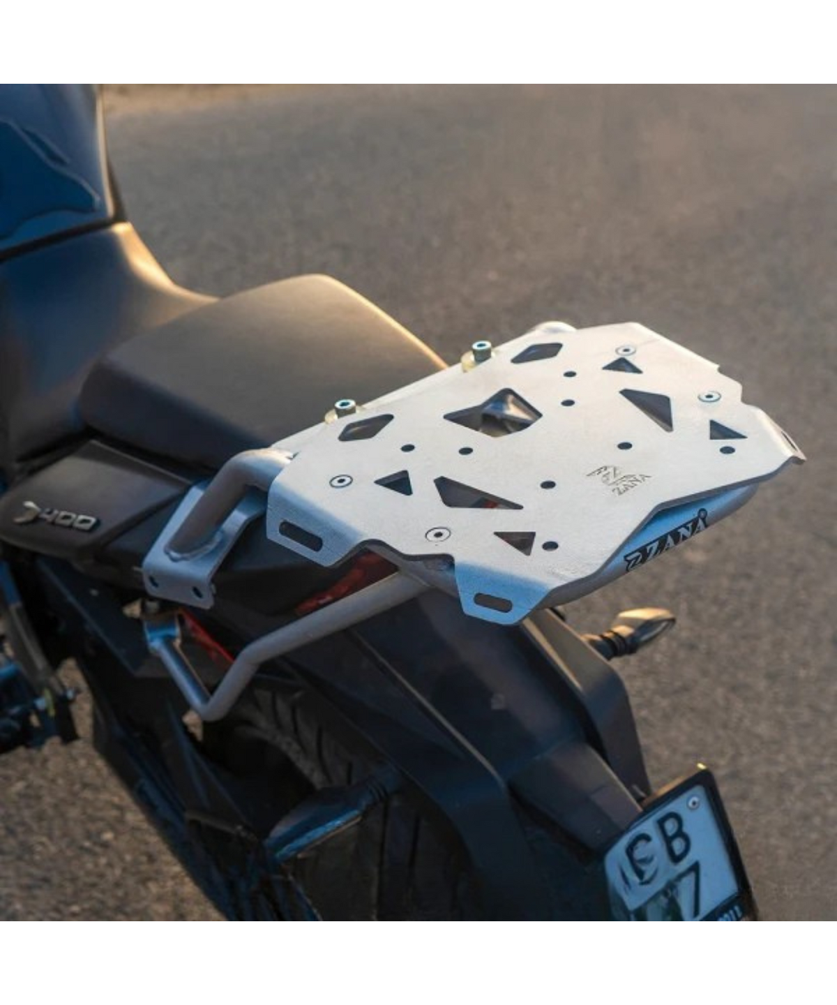 Zana Bajaj Dominar (2017-22) Top Rack with Plate Compatible with Pillion Backrest Custom - Silver - ZI-8143 - Zana
