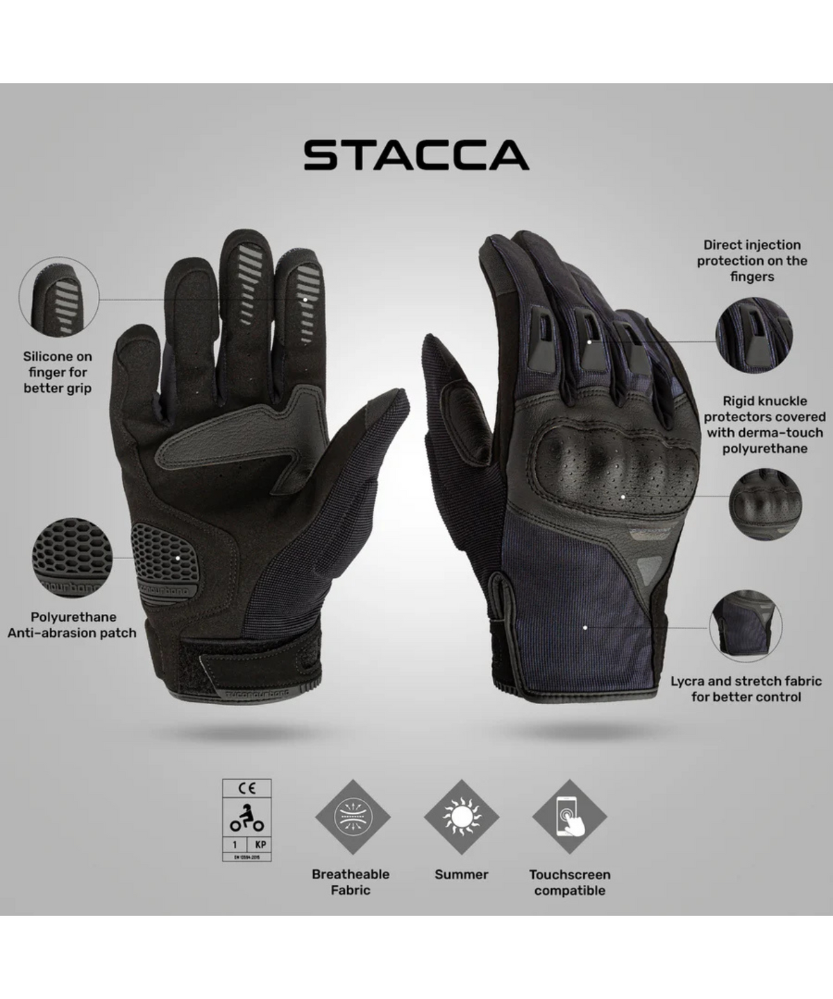 Tucano Urbano Stacca Riding Gloves - Black - Tucano Urbano