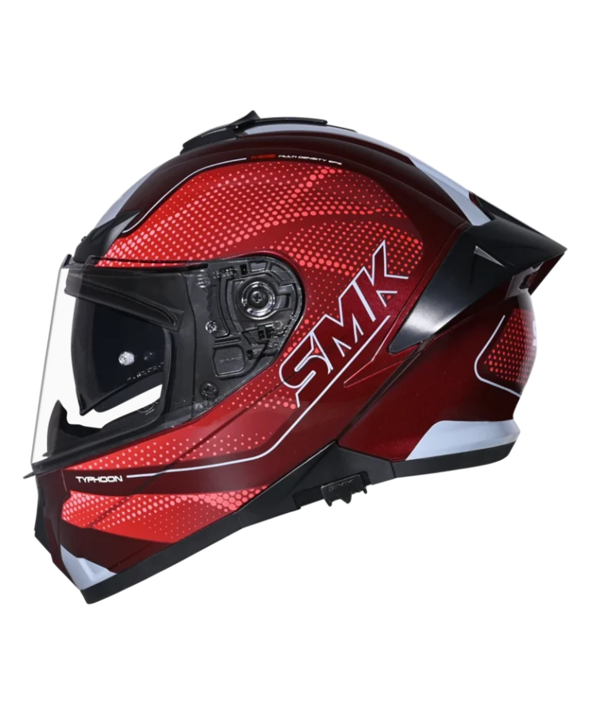 SMK Typhoon Mystic GRPS GL336 Full Face Helmet - Gloss Red Grey - SMK