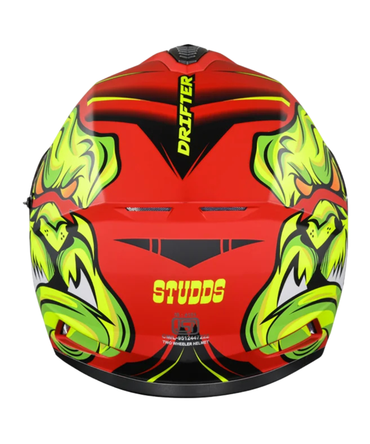 Studds Drifter D1 Decor Graphics Helmet - Matt Red Yellow N5