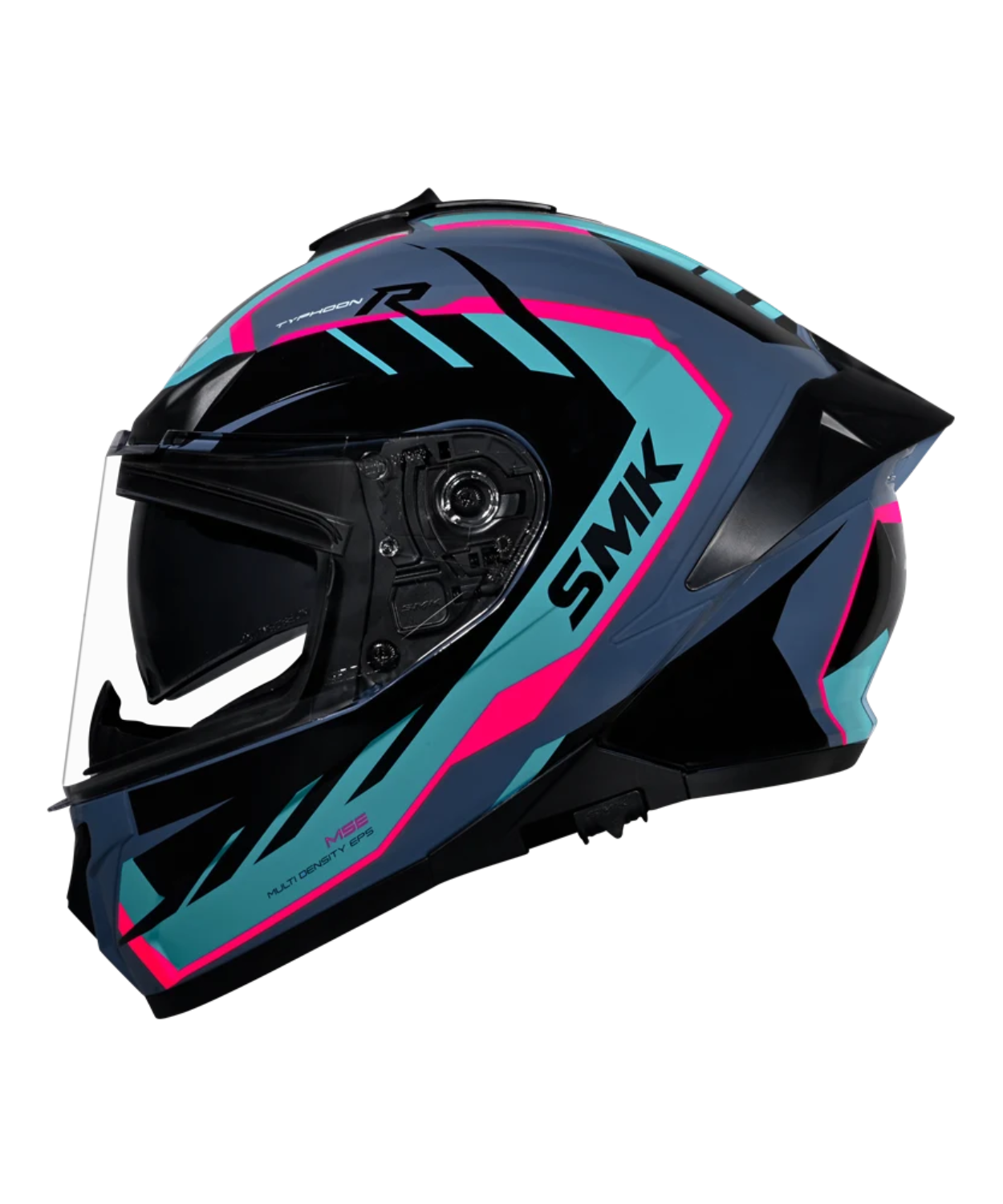 SMK Typhoon Aerot GRPS GL552 Full Face Helmet - Gloss Black Blue Pink