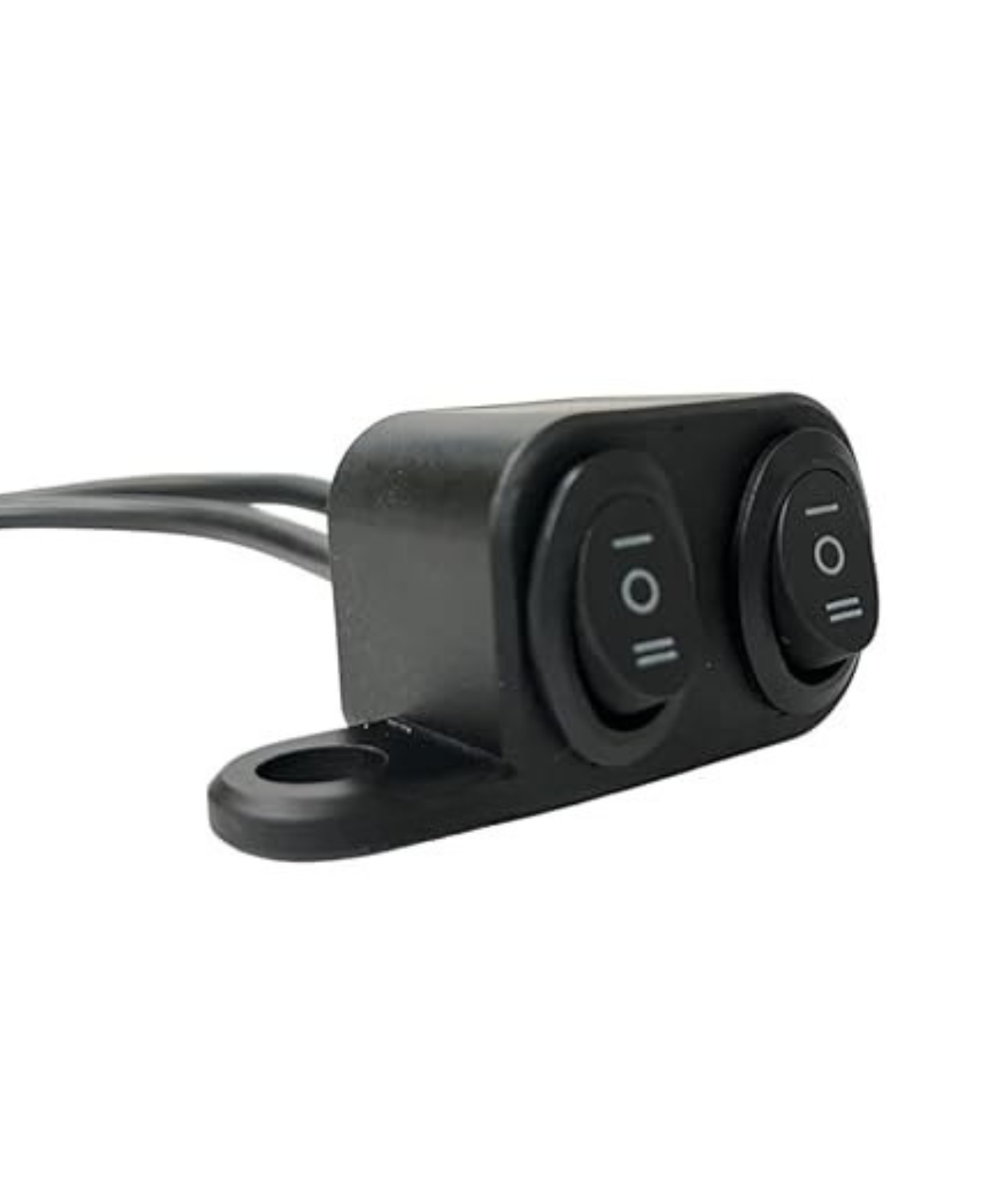 HJG Dual Colour Aux Light Double Switch - Black