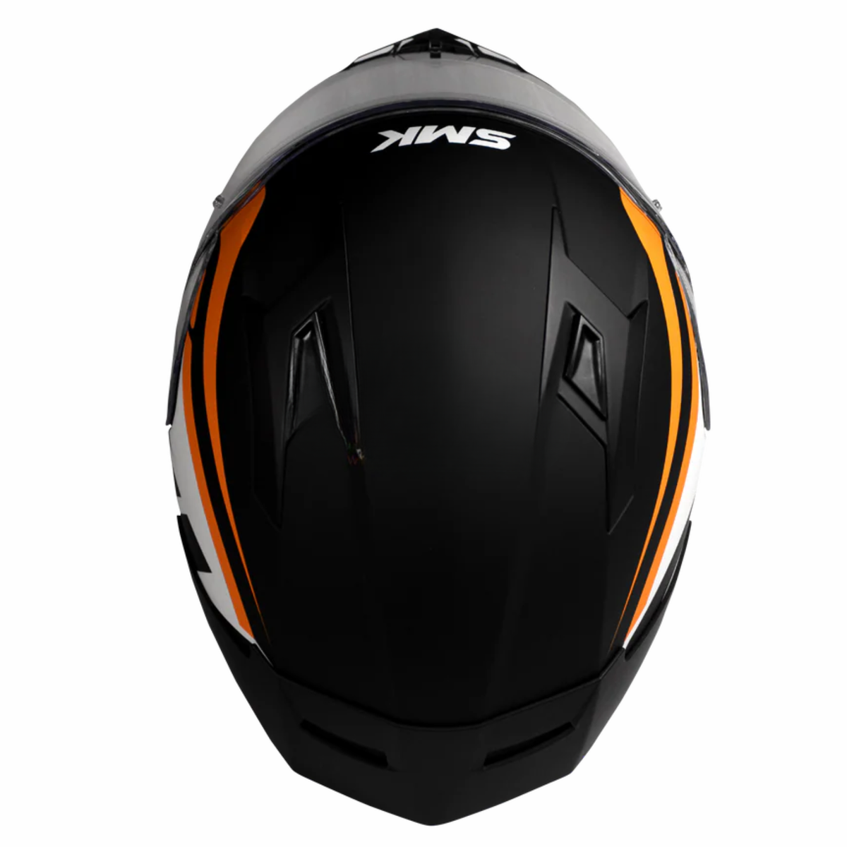 SMK Stellar Stage GL217 Gloss Black White Orange Helmet - SMK