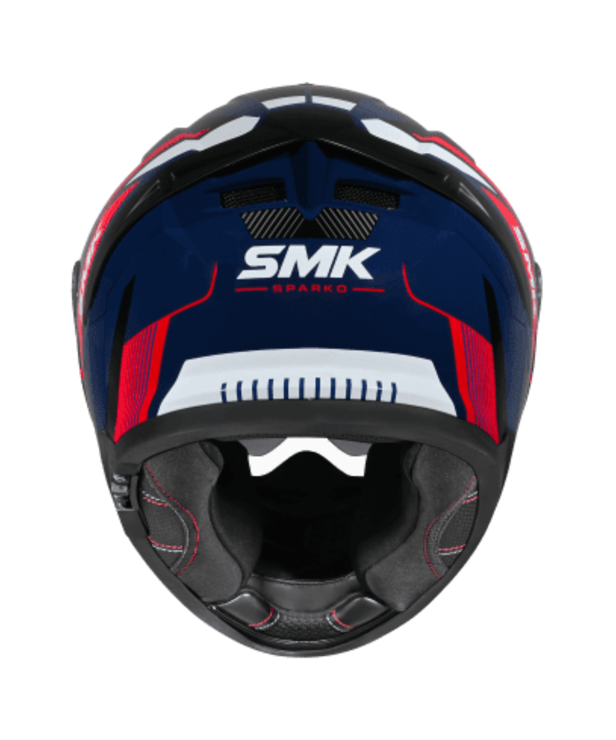 SMK Typhoon Sparko GRPS GL531 Full Face Helmet - Gloss Blue Red Black - SMK