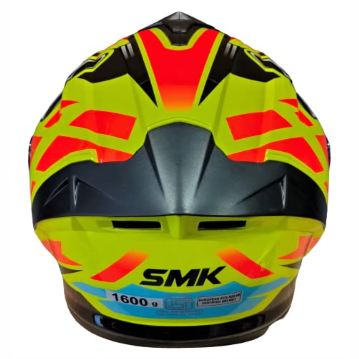 SMK Typhoon Motorhead MA476 Yellow White Helmet - SMK