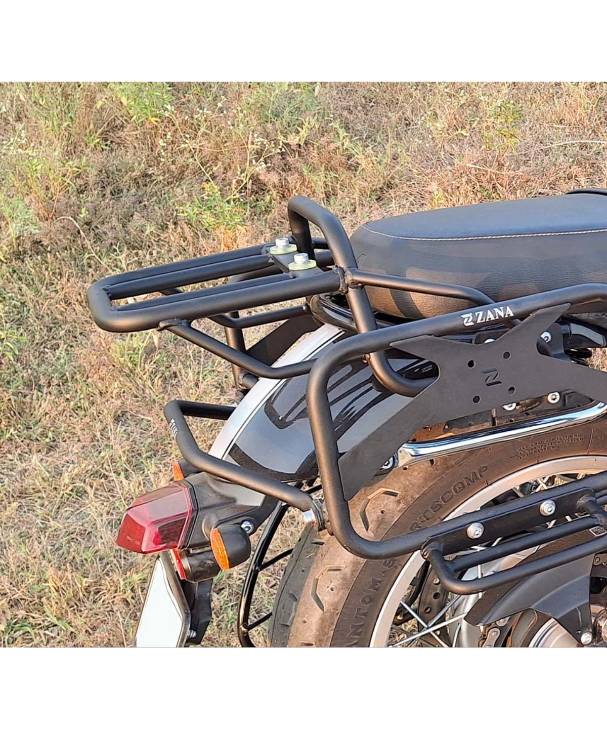 Zana BSA Goldstar 650 Mild Steel Type-2 Top Rack without Plate Compatible with Pillion Backrest - Black - ZI-8530 - Zana