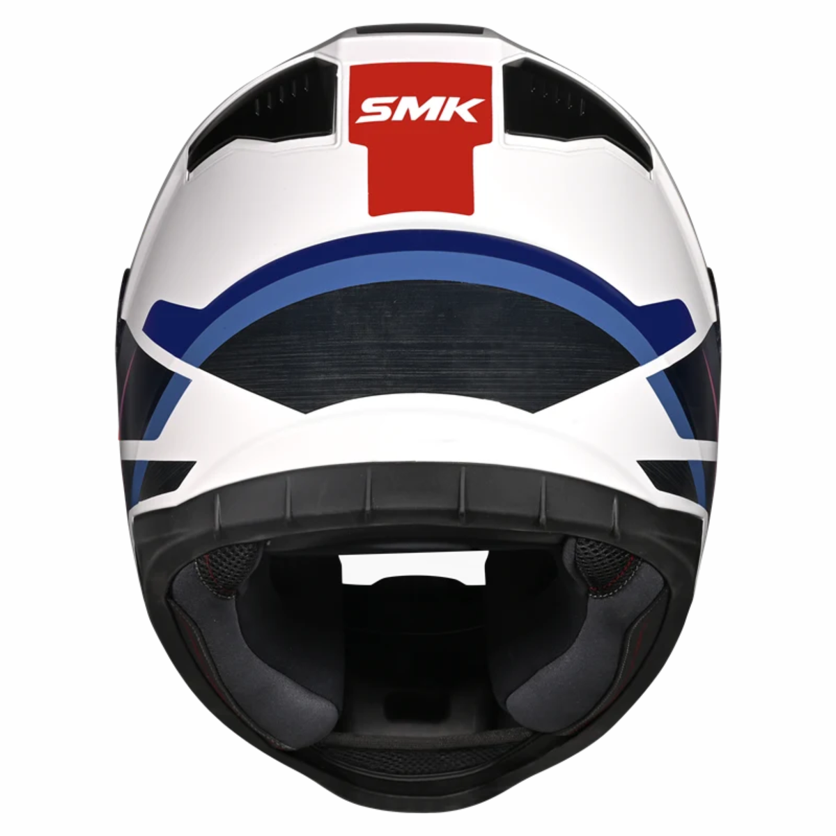 SMK Bionic Adult Kore GL153 Helmet - Gloss White Red Blue - SMK