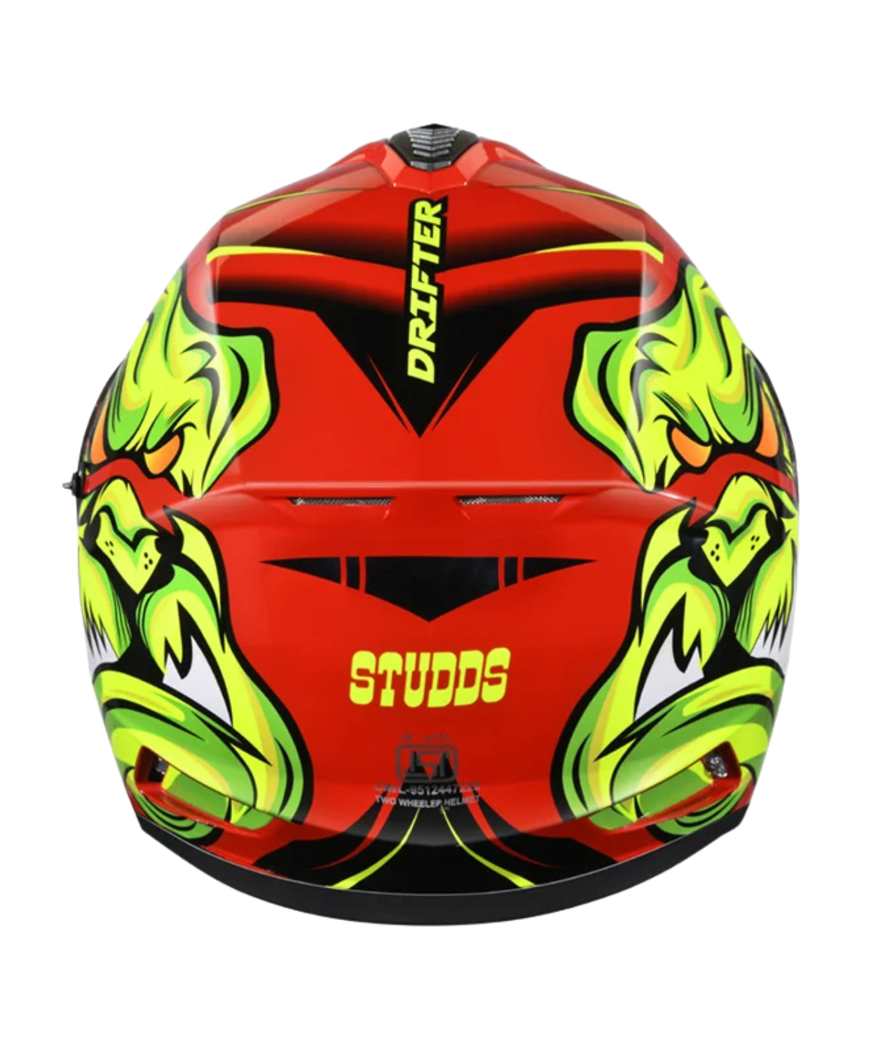 Studds Drifter D1 Decor Graphics Helmet - Gloss Red Yellow N5