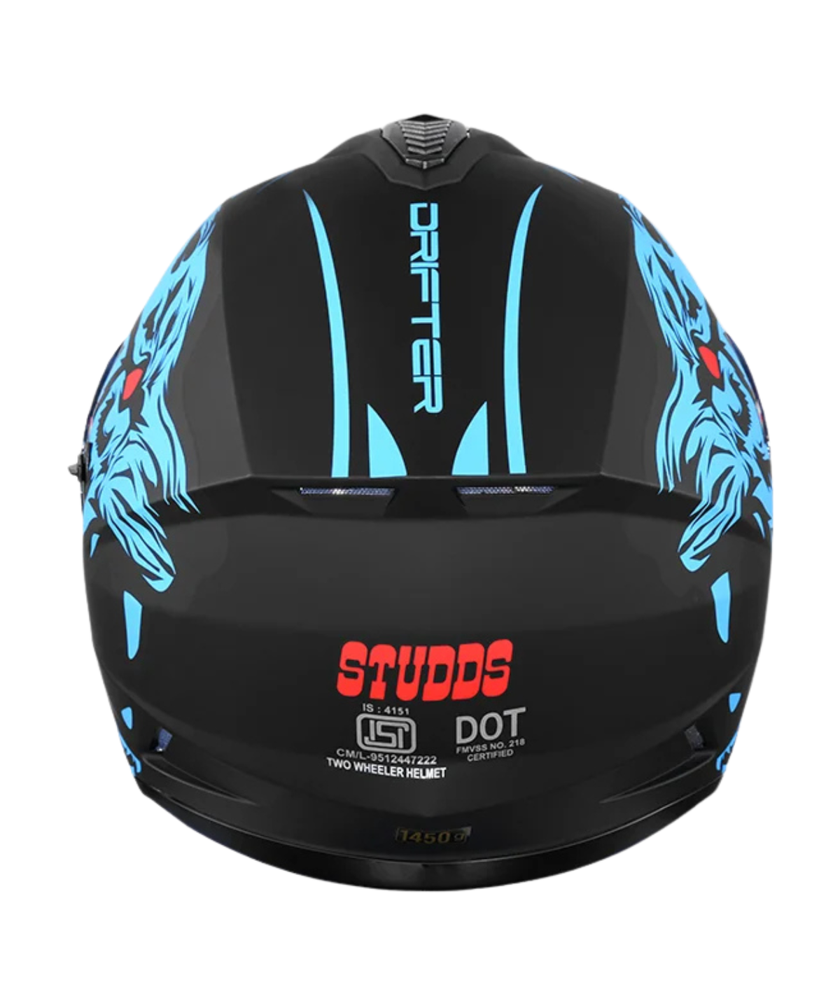 Studds Drifter D2 Leopard Decor Graphics Helmet - Matt Black Blue N1 - Studds