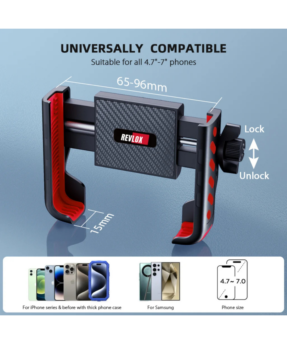 Revlox Clutch Handlebar Phone Mount - Revlox
