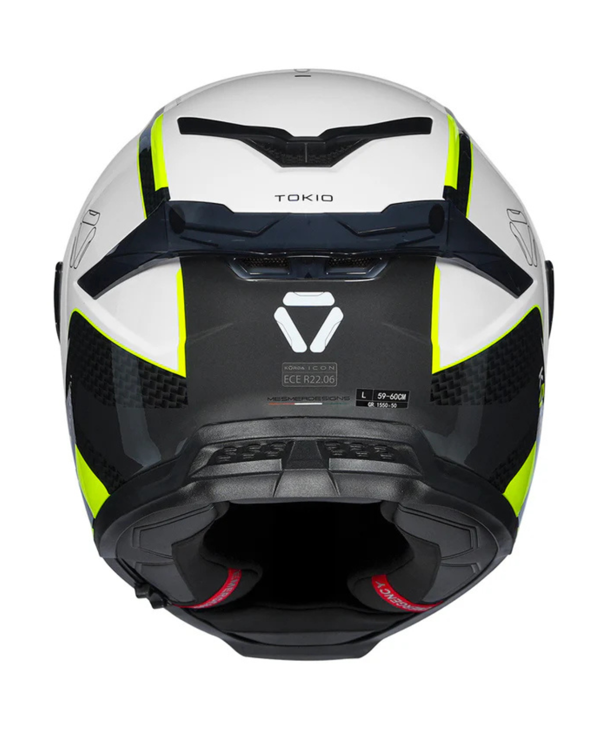Korda Icon Tokio Helmet - Gloss White Fluorescent Yellow