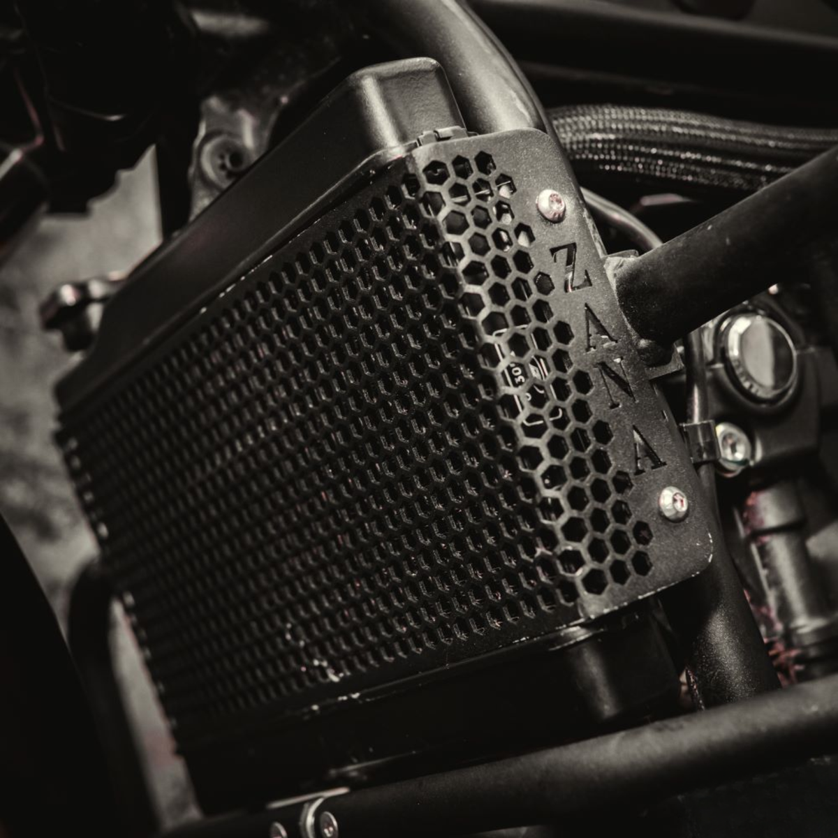 Zana Honda Rebel 500 Radiator Guard Honeycomb - Black - ZI-8627 - Zana