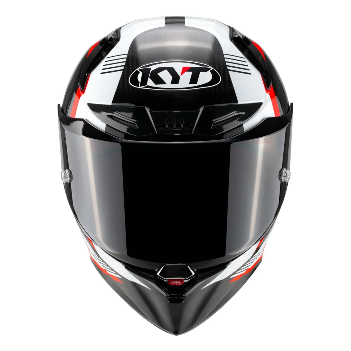 KYT R1R Zone Carbon Fiber Helmet - Gloss Black Red - KYT Helmets