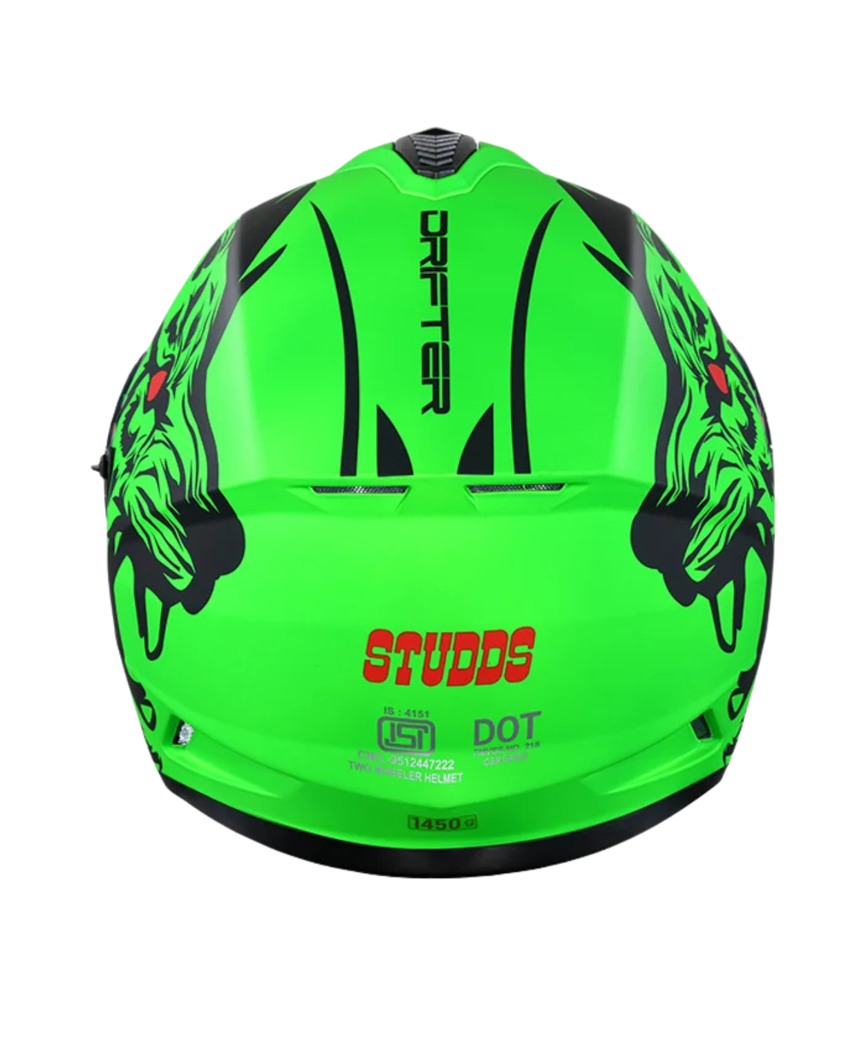 Studds Drifter D2 Leopard Decor Graphics Helmet - Matt Green Black N9