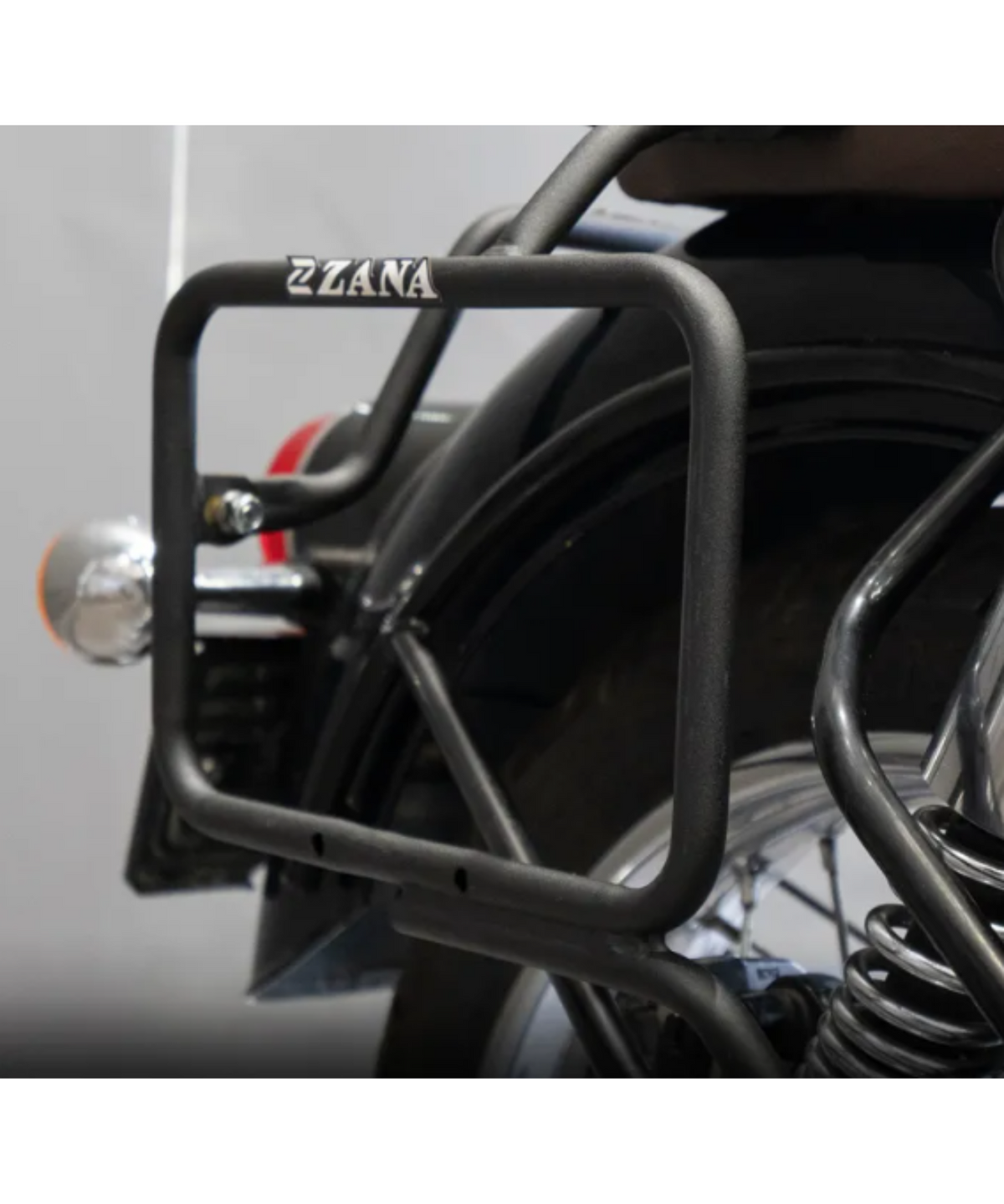 Zana Royal Enfield Classic 350 Reborn Mild Steel With Exhaust Sheild Texture Matt Black Saddle Stay - ZI-8349 - Zana