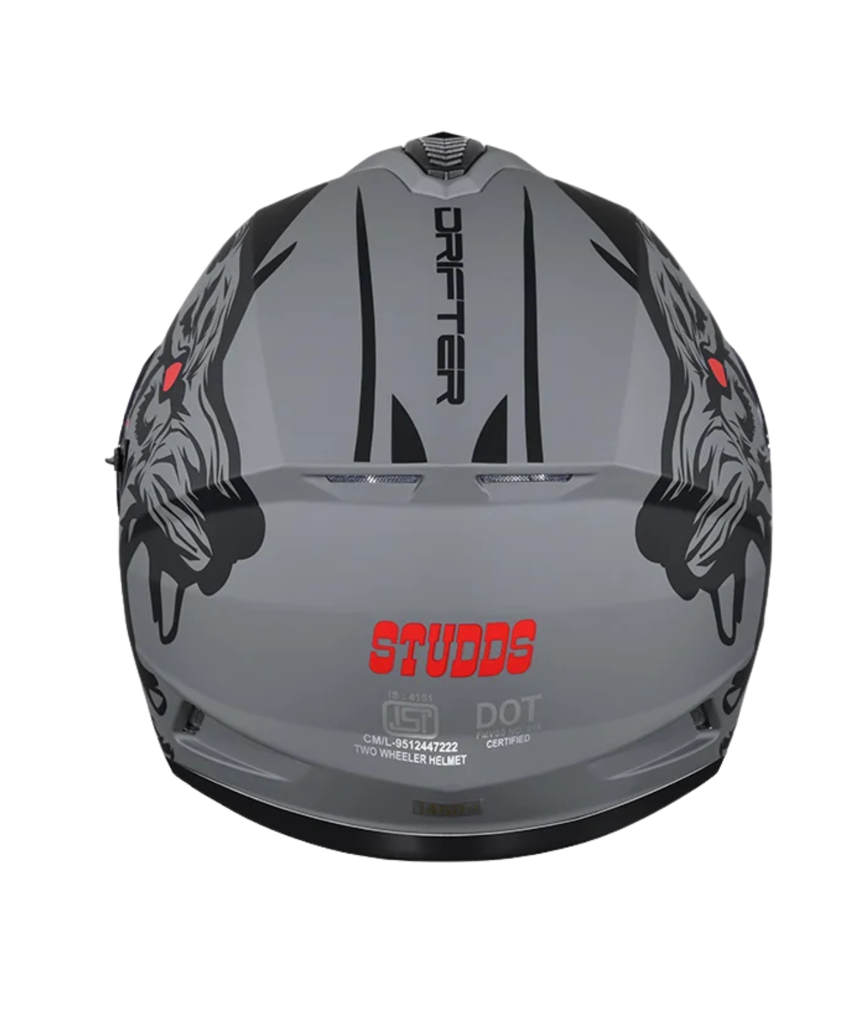 Studds Drifter D2 Leopard Decor Graphics Helmet - Matt Grey Black N9