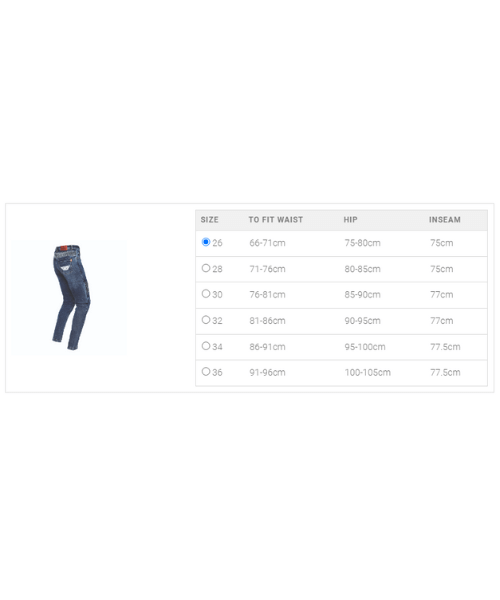 Bikeratti Steam Lady Motorcycle Denim Jeans with D3O Armour - Blue