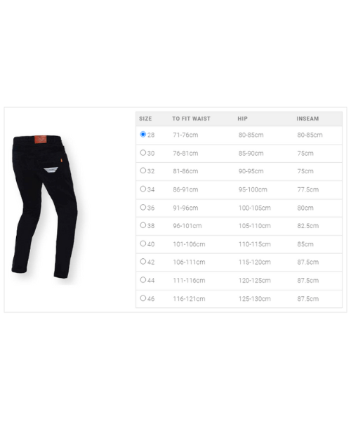 Bikeratti Raven Motorcycle Denim Jeans with Kevlar and D3O Armour for Men - Black