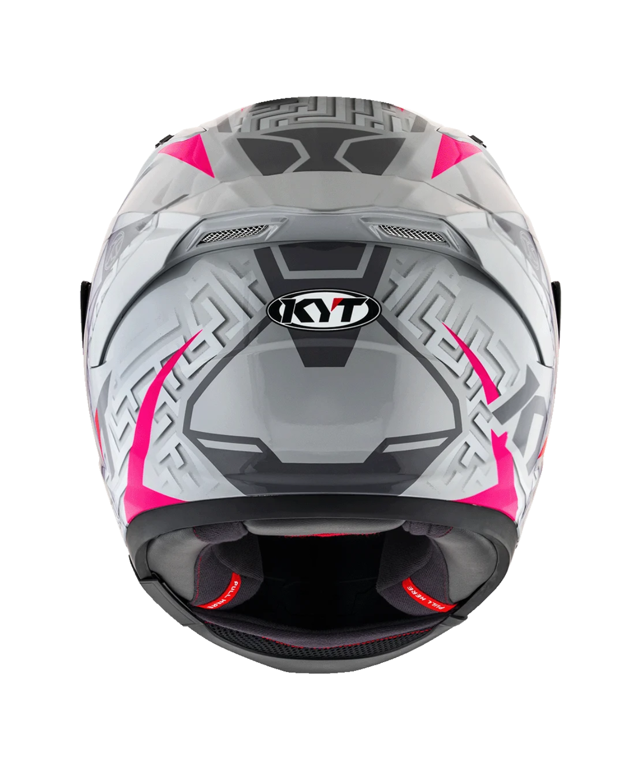 KYT Striker 2V #02 Asphalt Full Face Helmet - Gloss Grey Fuxia