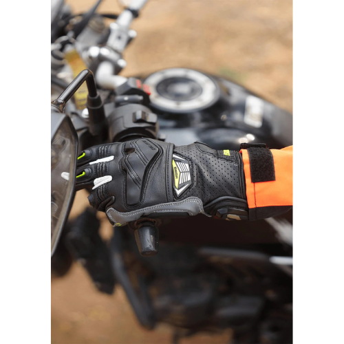 Solace Hobo Semi Gauntlet Riding Gloves - Black Neon